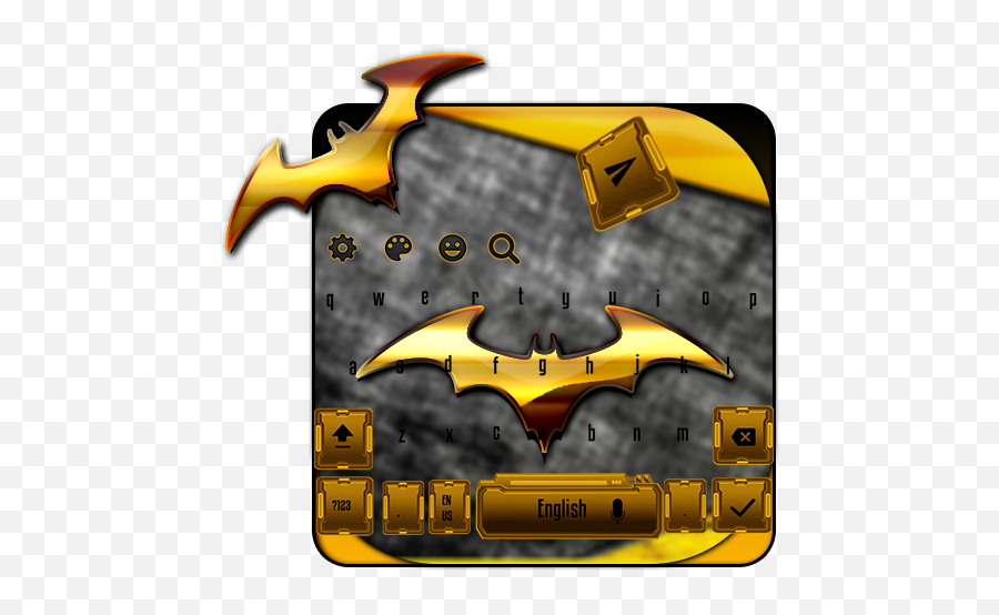 Gold Bat Keyboard Theme - Download Keyboard Bat Man Emoji,Bat Emoji