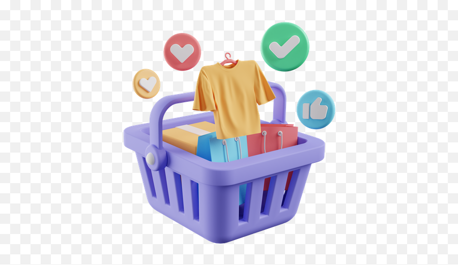 Premium Shopping Basket 3d Illustration Download In Png Obj Emoji,Custom Basket Discord Emoji
