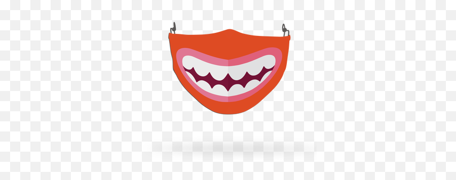Custom Printed Face Coverings - Sexy Lip And Mouth Theme Emoji,Toothy Smiley Face Emoji