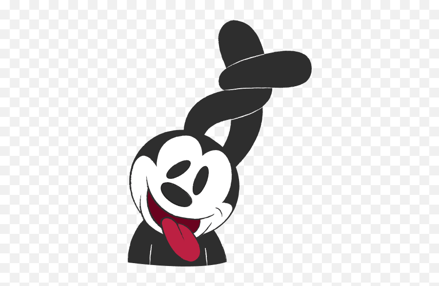 Vk Sticker 24 From Collection Oswald The Lucky Rabbit Emoji,Black Rabbit Emoji