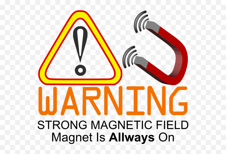 Strong Magnet Warning Sign Vector Image Free Svg Emoji,Strong Emoticon