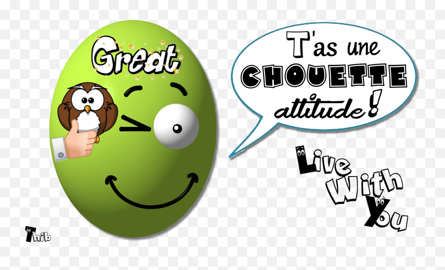 La Chouette Attitude Billet De - Cartoon Owl Emoji,Owl Text Emoticon