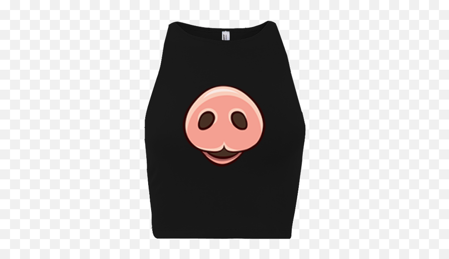 Rottweiler Ladies Crop Top With Full - Colour Dtg Printing Happy Emoji,Zipped Lip Emoticon
