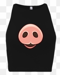Rottweiler Ladies Crop Top With Full - Colour Dtg Printing Happy Emoji,Zipped Lip Emoticon