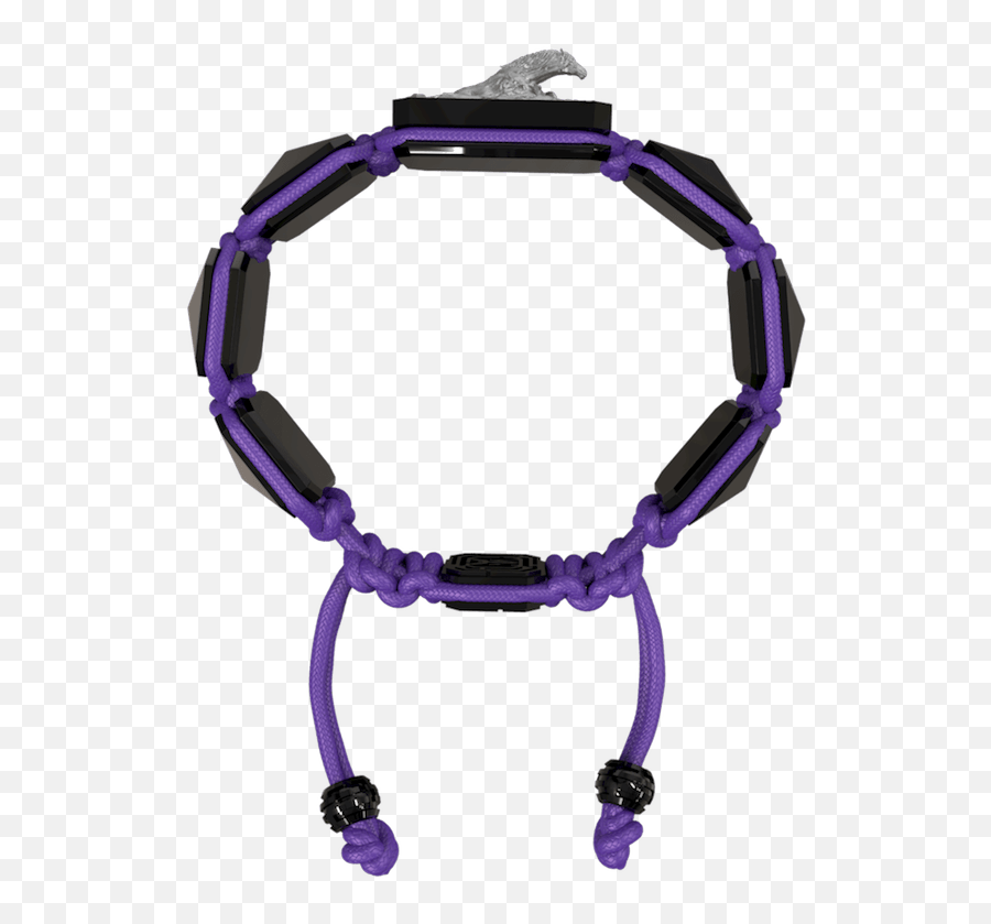 Iu0027m Different Bracelet With Black Ceramic And Sculpture Finished In Anthracite Color Complemented With A Violet Coloured Cord - Collar Emoji,Purple Color Emotion