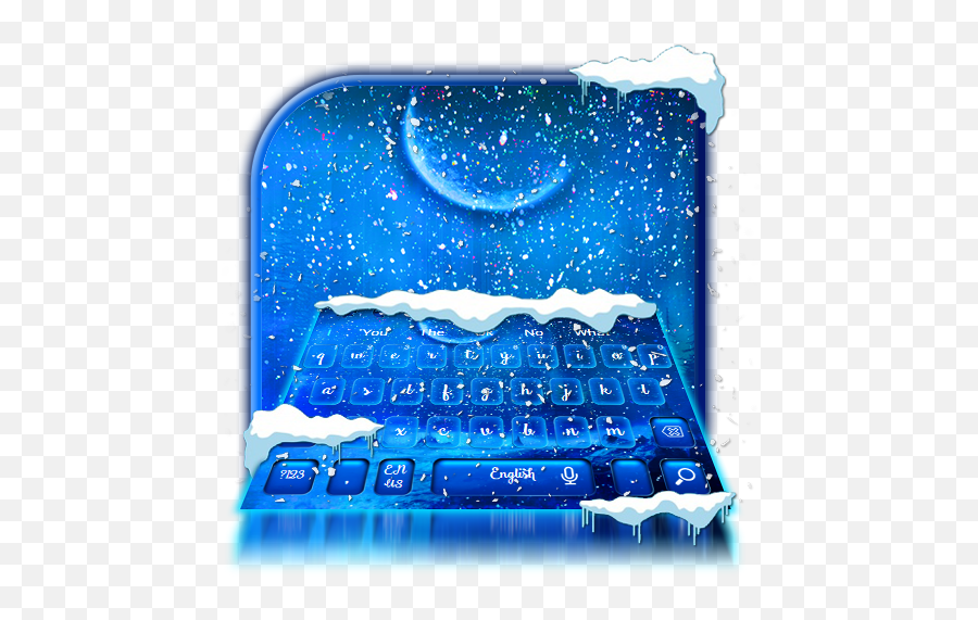 Live Snowing Night Keyboard Theme - Moon Emoji,Emoji Crescent Moon July 17
