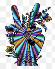 Trippy Transparent Peace Hippie - Transparent Hippie Peace Sign Emoji,Trippy Emoji
