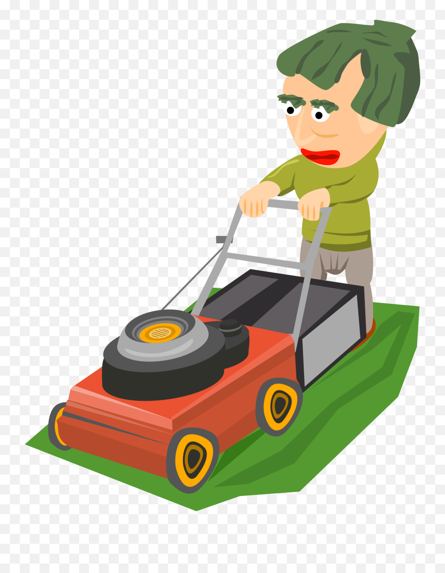 Comic Characters Garden Grass Png - Lawn Mowing Clipart With Transparent Background Emoji,Lawn Mowing Emoji