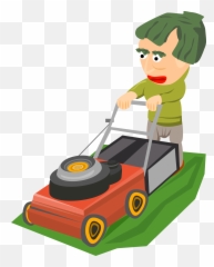 Comic Characters Garden Grass Png - Lawn Mowing Clipart With Transparent Background Emoji,Lawn Mowing Emoji
