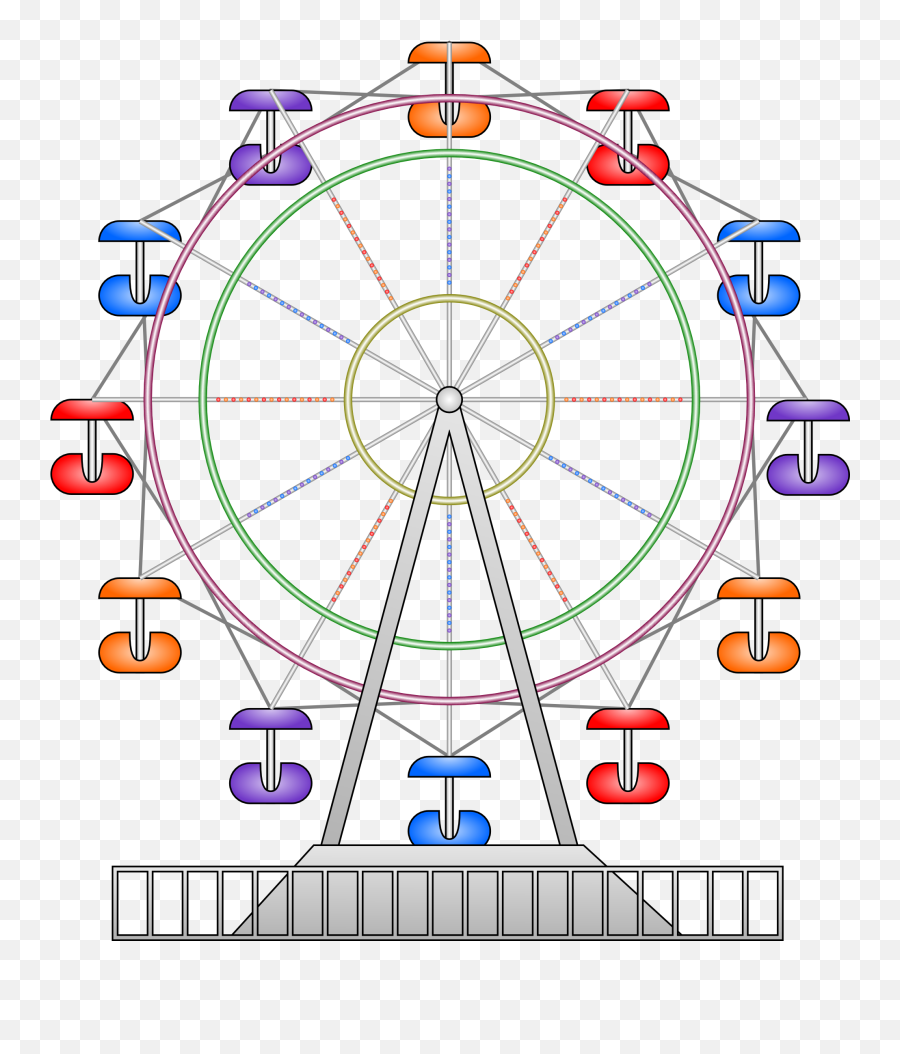 Carnival Ferris Wheel Clip Art Vector - Cartoon Ferris Wheel Png Emoji,Ferris Wheel Emoji