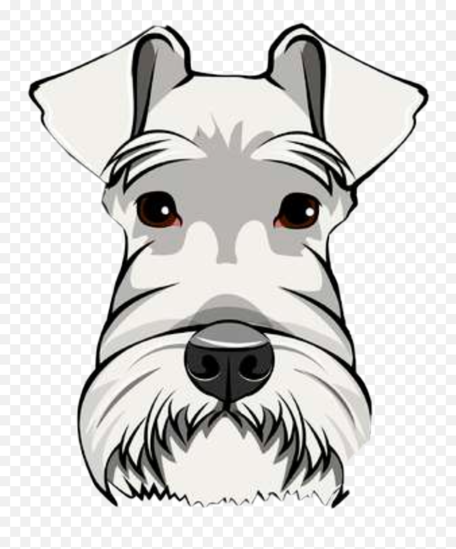 Schnauzer Sticker - Schnauzer Dog Face Silhouette Emoji,Schnauzer Emoji