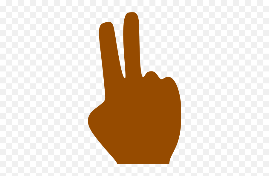 Brown Two Fingers Icon - Red Hand Two Fingers Emoji,Peace Fingers Emoticon