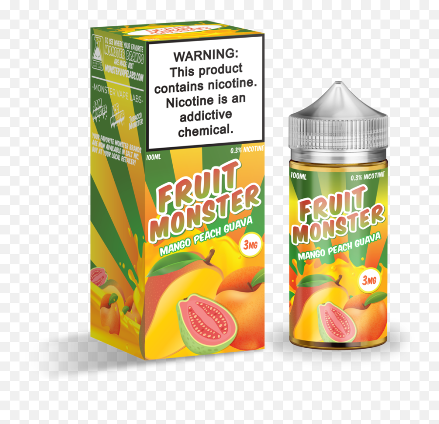 This Product Contains Nicotine - Fruit Monster Mango Peach Guava Emoji,Emoji Ejuice