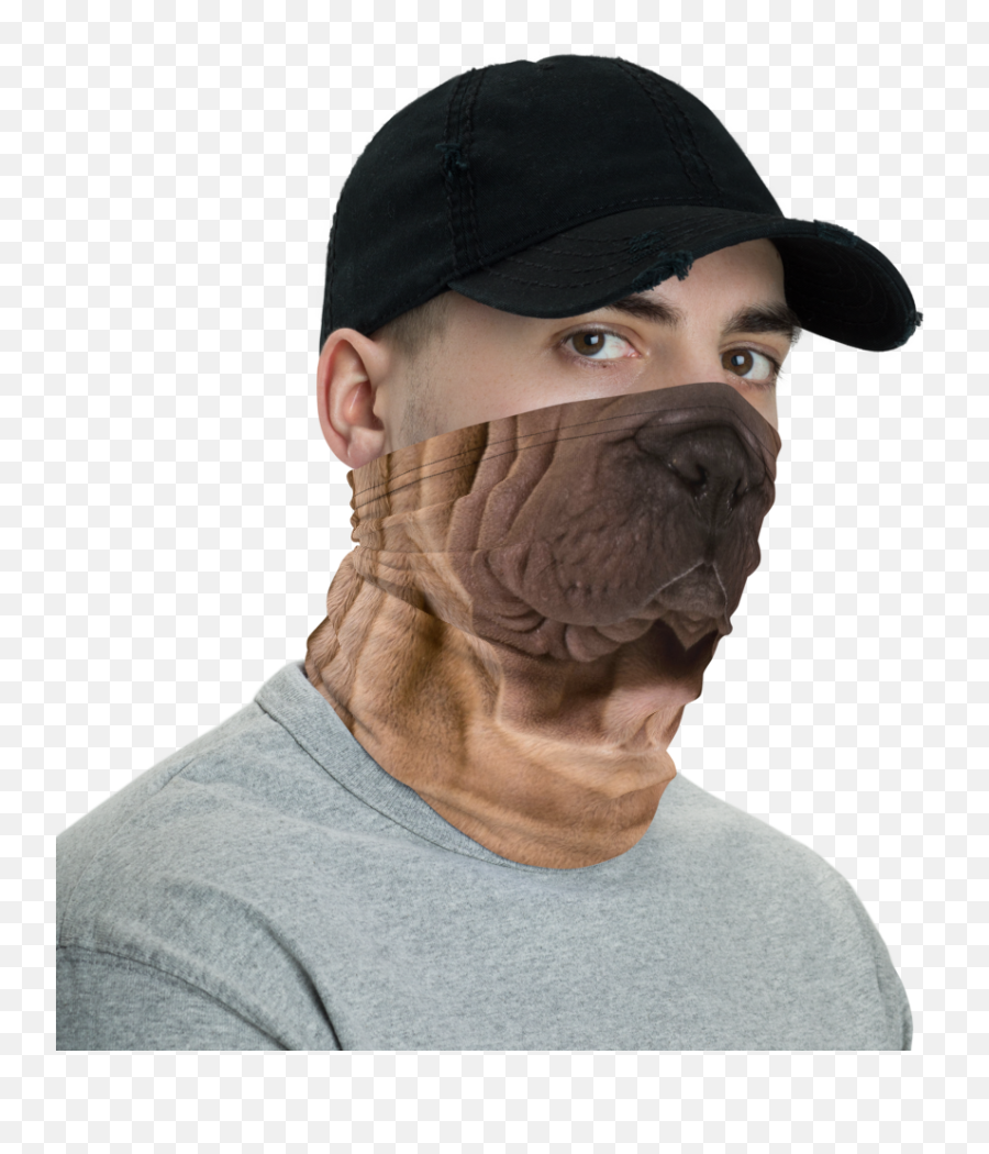 Shar Pei Dog Neck Gaiter Emoji,Shar Pei Emoticon