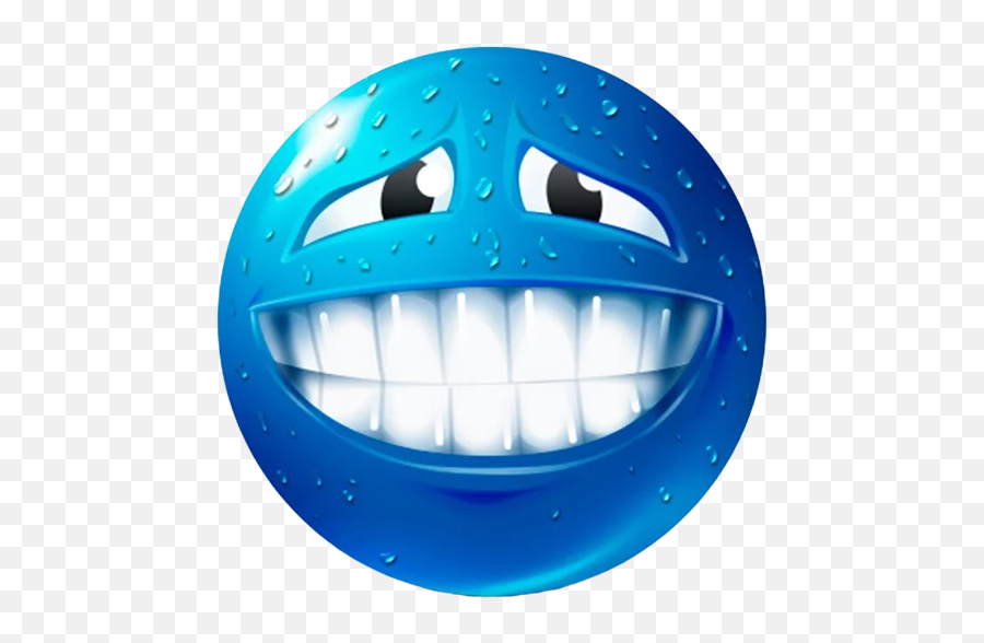Telegram Sticker From Blue Emotions Pack Emoji,Nervious Teeth Emoji