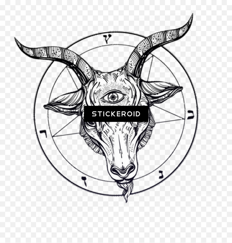Satan Devil - Goat Head Full Size Png Download Seekpng Satan Drawing Emoji,Goat Emoji