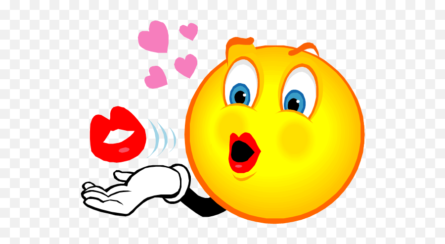 Funny Emoticons - Smiley Face Blowing A Kiss Emoji,Valentine's Day Emoji