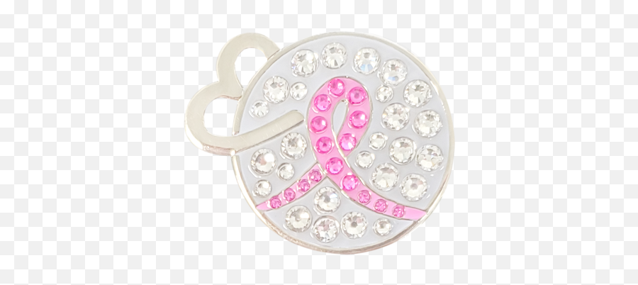 Fleur De Lis Pink Ribbon Ballmarker - Girly Emoji,Breast Cancer Ribbon Emoji