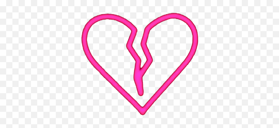 Broken Heart Iphone Emoji Sticker - Neon Broken Heart Png,Heartbreak Emoji