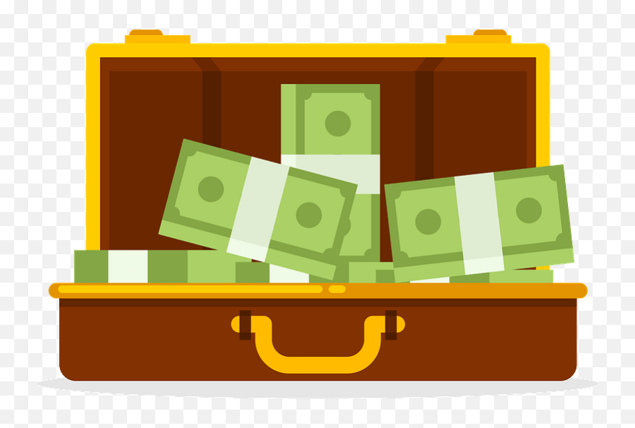 Suitcase With Money Clipart - Money In Briefcase Clipart Emoji,Suit Case Emojis