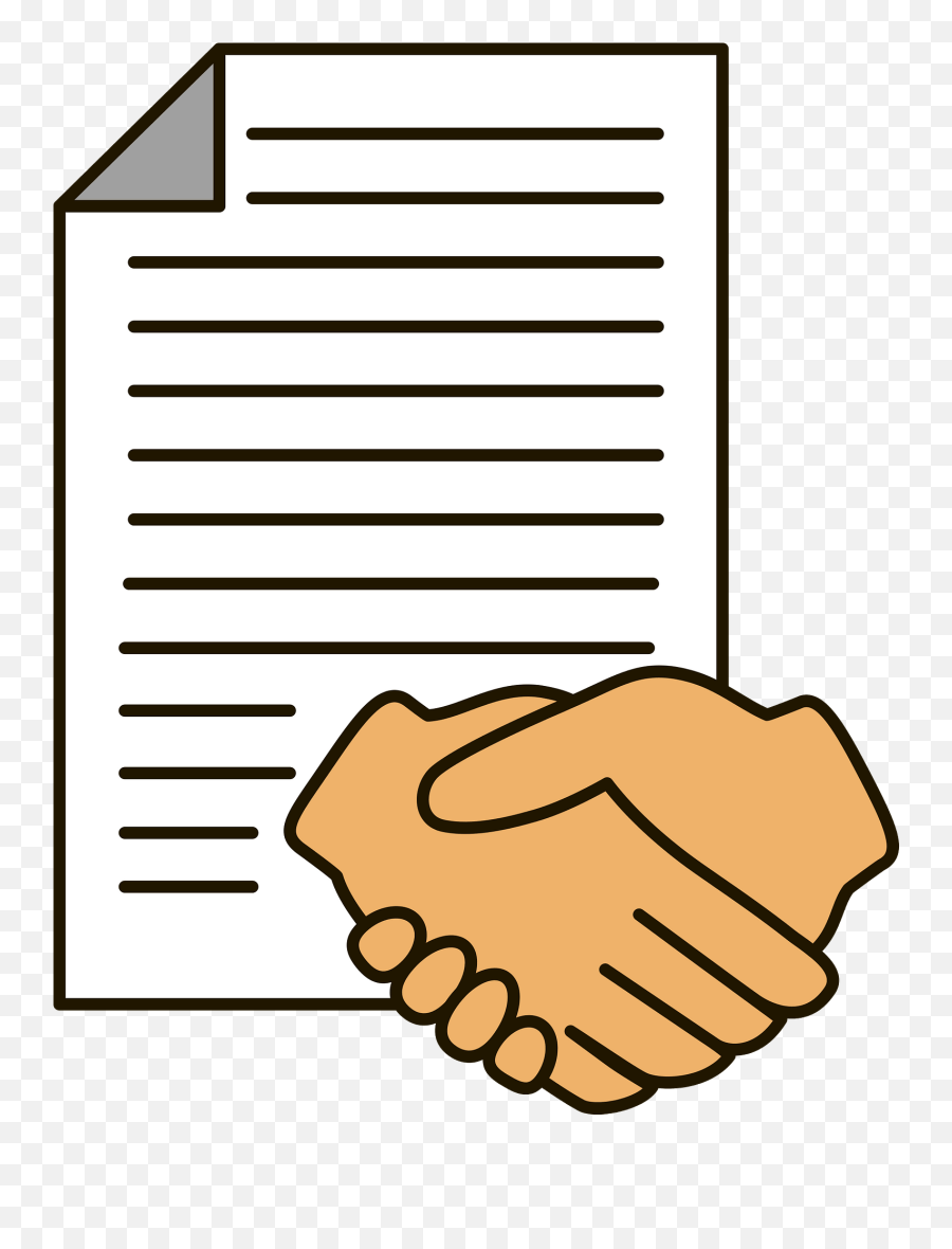 Contract Clipart - Contract Clipart Emoji,Agreement Handshake Emoticon