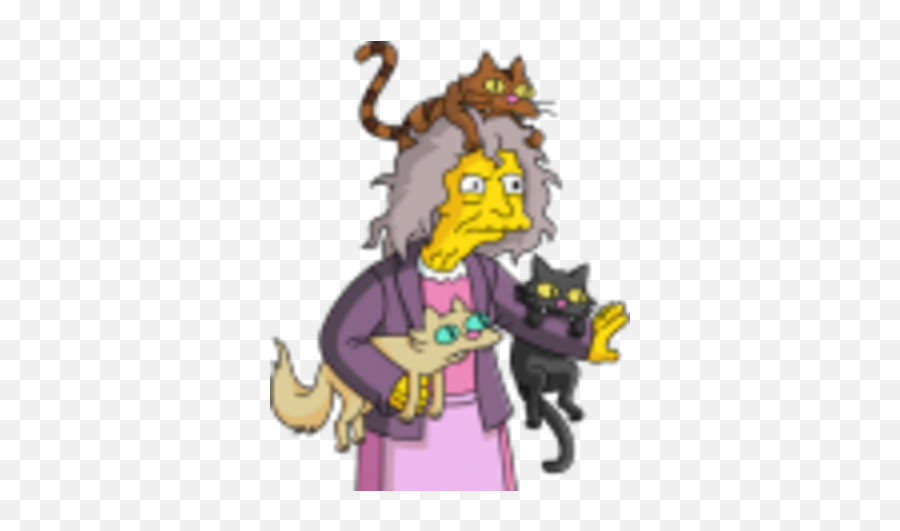 Look What The Cat Dragged In The Simpsons Tapped Out Wiki - Crazy Cat Lady Simpsons Emoji,My Kitty Is Not Making The Emoticons Mo Creatures