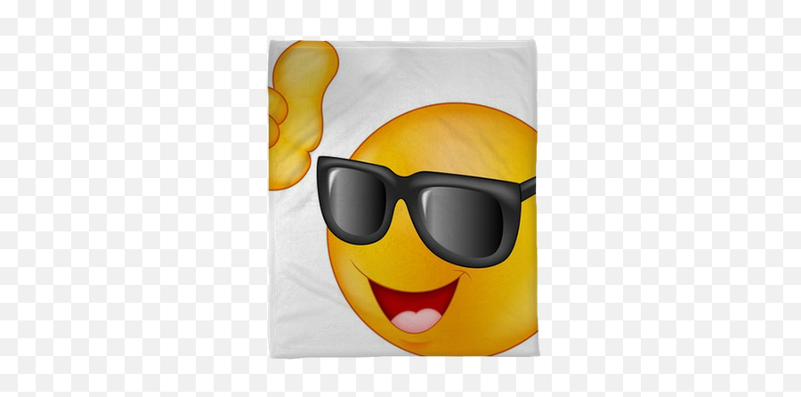 Smiling Emoticon Wearing Sunglasses Giving Thumb Up Plush Blanket U2022 Pixers - We Live To Change Gif Smiley Zonnebril Emoji,Eye Roll Emoji Pillow