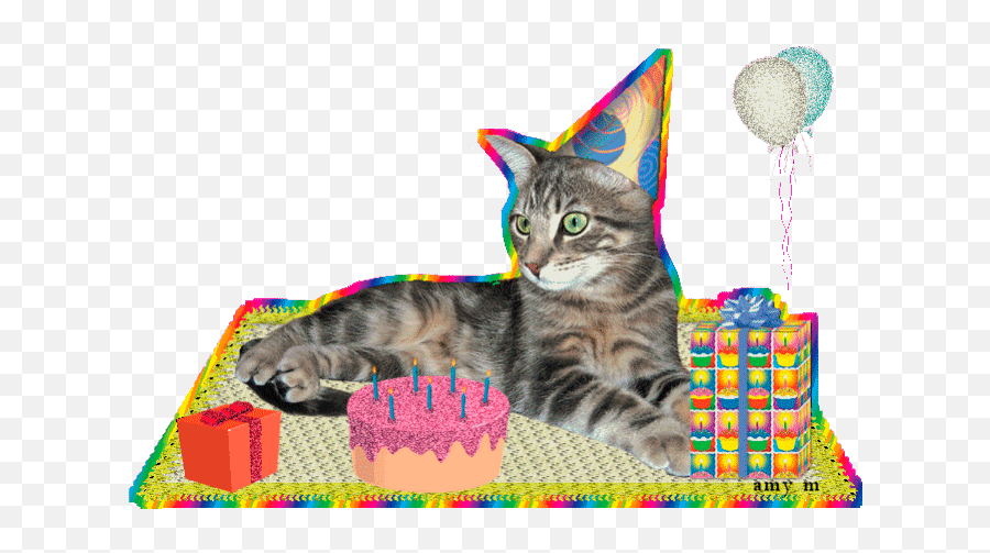 Cats Birthday Gifs - Cat Happy Birthday Transparent Emoji,Happy Birthday Emoticons Free