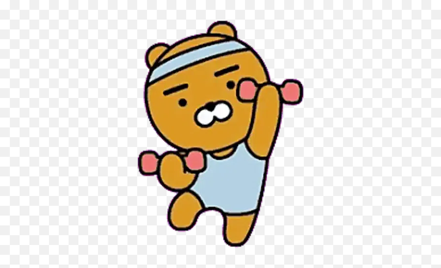 Kakao Friends - Ryan Whatsapp Stickers Stickers Cloud Workout Gif Cartoon Emoji,Kakao Ryan Emoticon