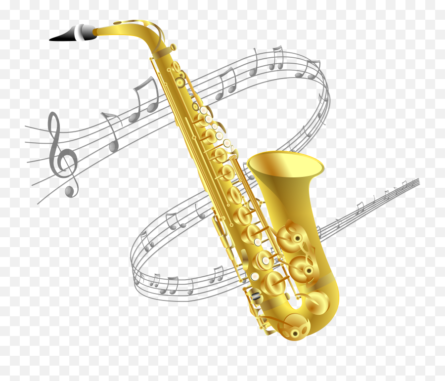 Saxophone And Music Staff Clipart Free Download Transparent - Clip Art Saxophone Emoji,Jazz Emoji