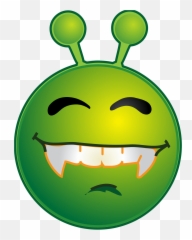 Smiley Green Alien Lipbite Clipart - Smiley Green Emoji,Emotion Icons Determined