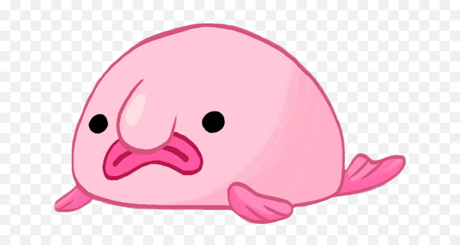 Blobfish Pink Interesting Art Sticker - Cute Blobfish No Background Emoji,Blobfish Emoji