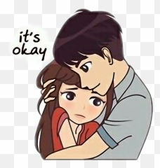 Emotional Love Hugs Sticker - Kash Aap Hamare Hote Whatsapp Status Emoji,Suppressing Emotions And Hugging
