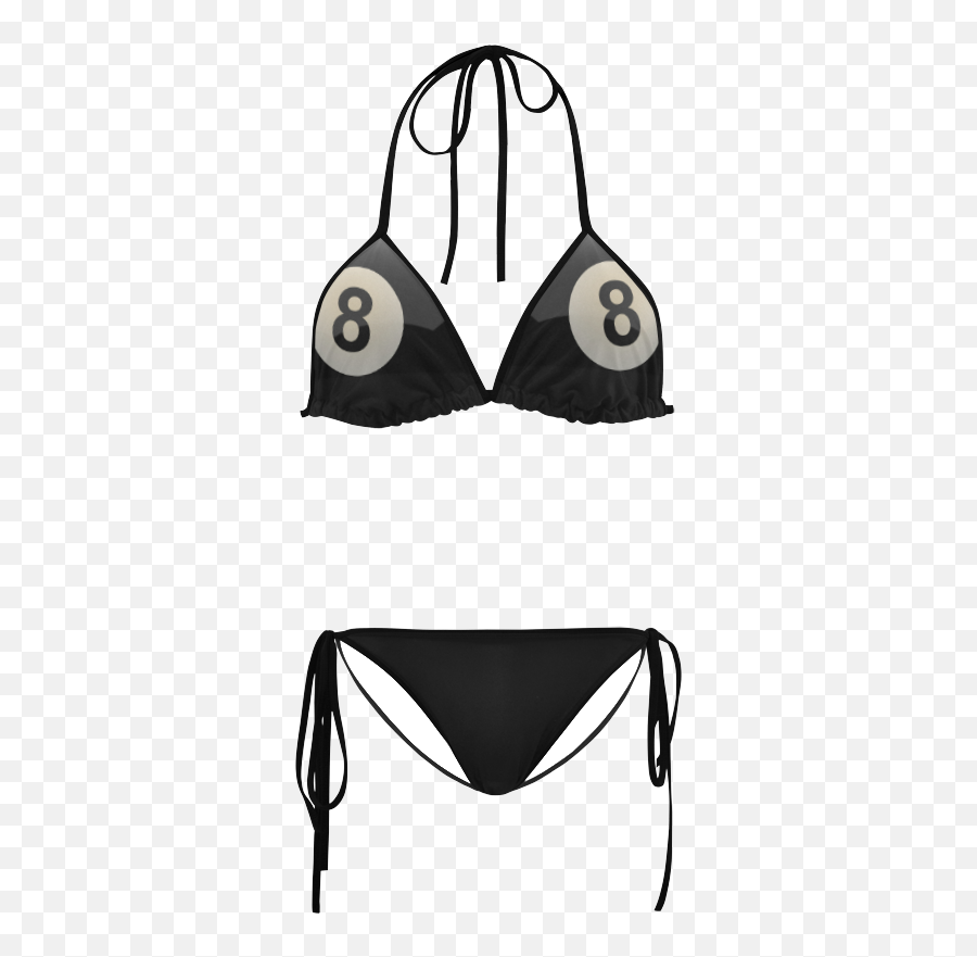 Novelty Snooker Pool 8 Ball Custom - Skull Bikini Emoji,Bikinis Emojis Black