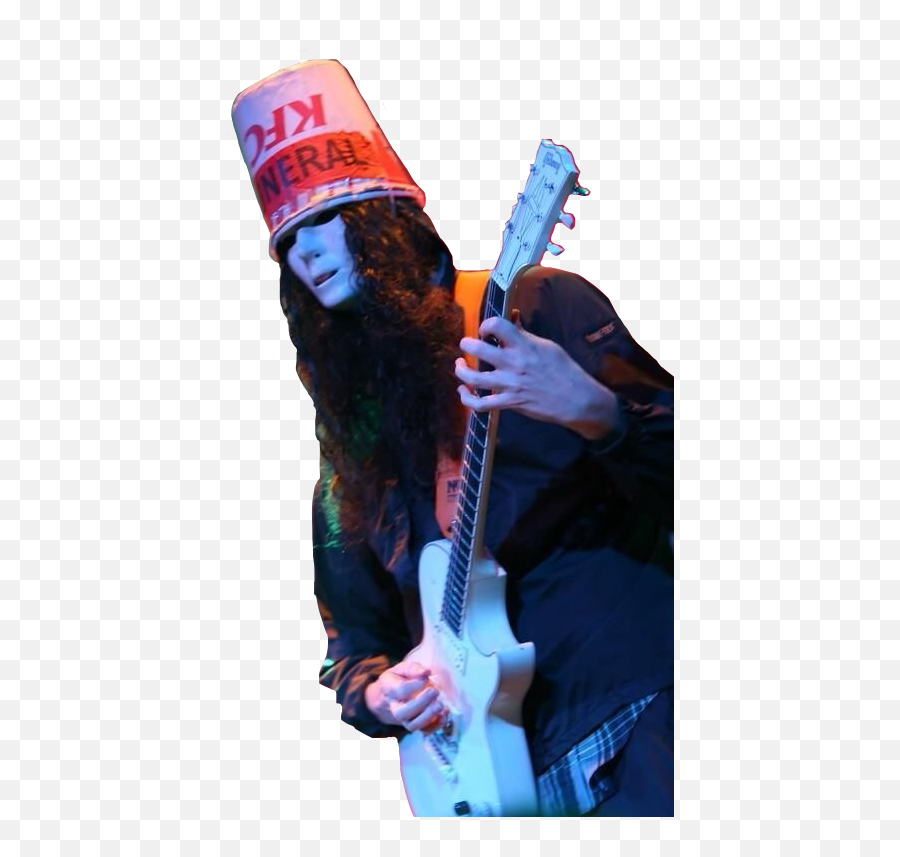 Guitarist Buckethead Sticker By Formerly Zeppeled Emoji,Emoji Guitar Blue