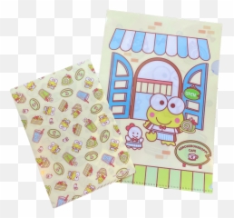 Keroppi Folder Set Of 2 Cafe Sanrio Japan - Kawaiiboutiqueus Emoji,Japanese Emoticons Sanrio