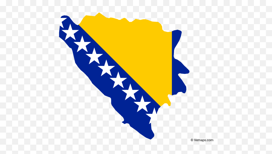 Flag Map Of Bosnia And Herzegovina Free Vector Maps Emoji,Kosovo Flag Emoji
