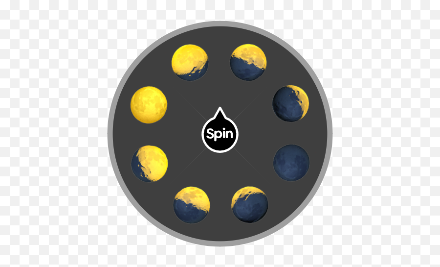 Moon Phase Spin The Wheel App Emoji,Half Moon Emoji