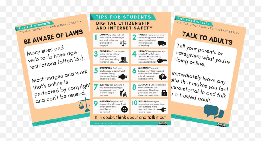 Teaching Digital Citizenship 10 Internet Safety Tips For - Digital Citizenship And Online Safety Poster Emoji,Feelings And Emotions Worksheets For Adults Pdf