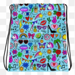 Glam Girl Drawstring Bag - For Teen Emoji,Girls Emoji Joggers