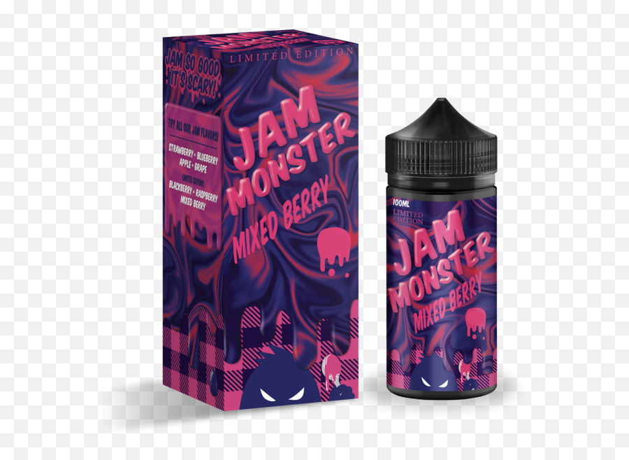 Jam Monster - Mixed Berry Jam Monster E Liquid Raspberry 100ml Emoji,Trippy Emojis