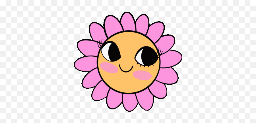 Via Giphy - Animated Happy Flower Gif Emoji,Flower Emoticon Text Message