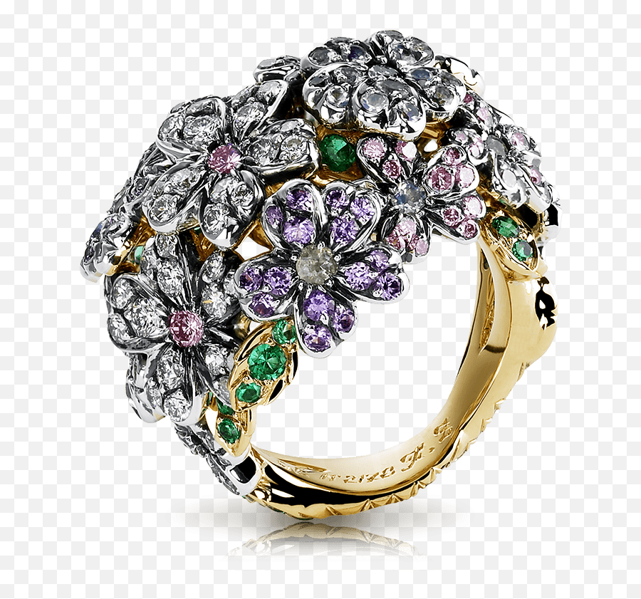 Multicoloured Gemstone Ring - Solid Emoji,Faberge Emotion Rings Price