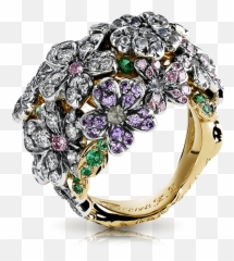 Multicoloured Gemstone Ring - Solid Emoji,Faberge Emotion Rings Price