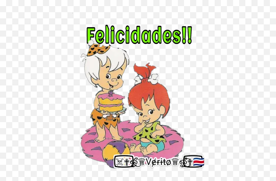 Pebbles Y Bam Bam Stickers For Whatsapp - Felicidades Bam Bam Emoji,Emojis De Felicidades