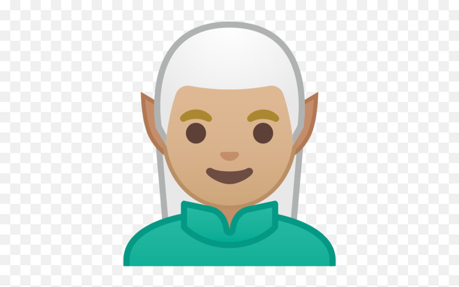 Medium - Elfo Olivastra Pelle Emoji,Loss Hand Emoji