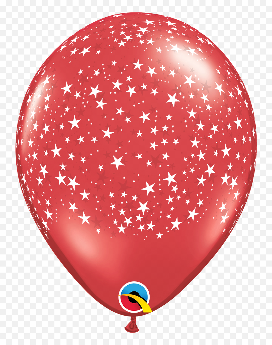 Stars A Round Ruby Red Balloons - Stars A Round Qualatex Emoji,3 Red Balloons Emoji