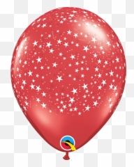 Stars A Round Ruby Red Balloons - Stars A Round Qualatex Emoji,3 Red Balloons Emoji