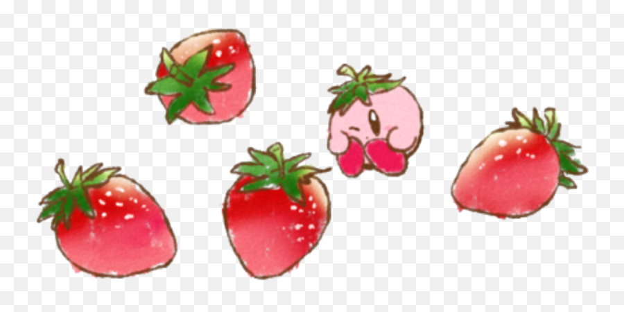 Red Cute Strawberry Kirby Soft Tiny Sticker By - Strawberry Kirby Emoji,Tiny Foods Emojis