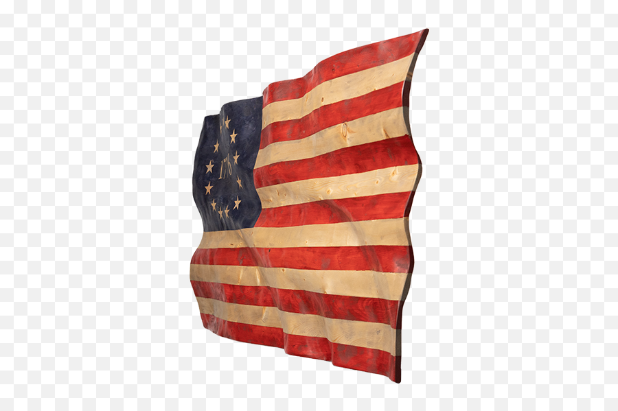 Betsy Ross Wavy Wooden American Flag - Flagpole Emoji,Betsy Ross Emoticon